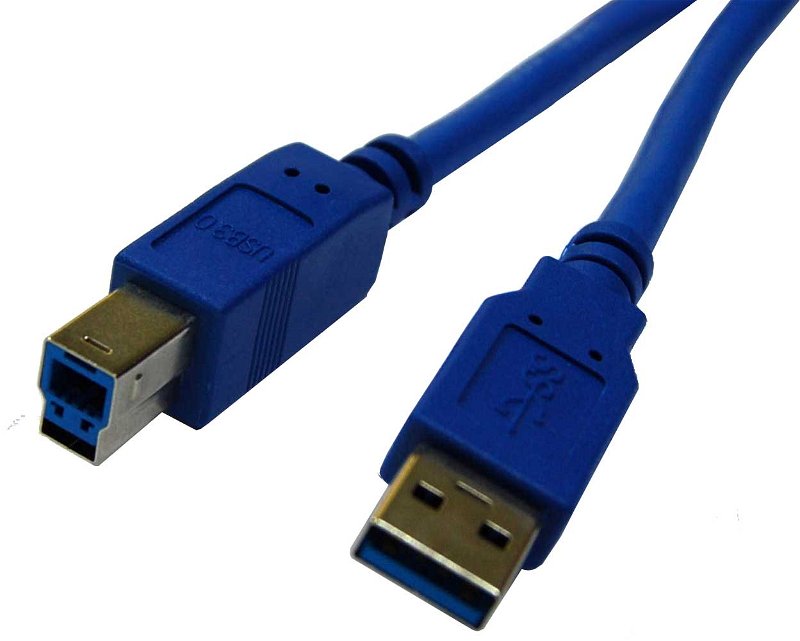 Dynamix 2m USB 3.0 Type A Male to Type B Male Cable - Blue