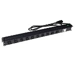 Dynamix 10 Outlet 16A Vertical Power Rail with 6kVA Circuit Breaker