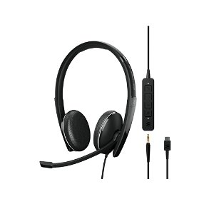 EPOS Sennheiser ADAPT 165 USB-C II and 3.5mm Overhead Wired Stereo Headset - Connection to Mobile, Tablet & PC
