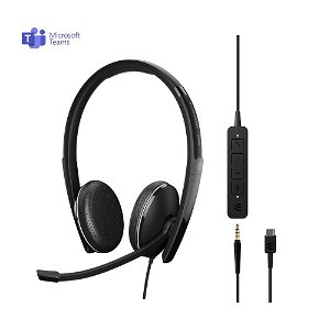 EPOS Sennheiser ADAPT 165T USB-C II and 3.5mm Overhead Wired Stereo Headset - Connection to Mobile, Tablet & PC