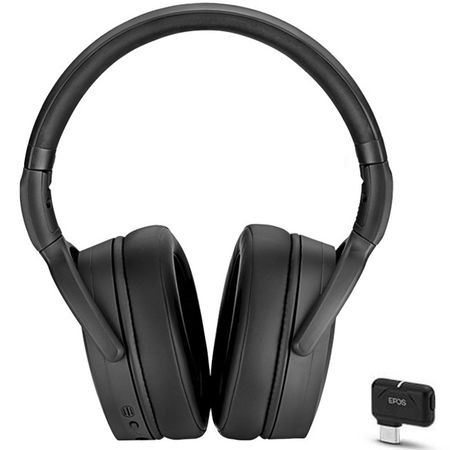 EPOS Sennheiser ADAPT 361 Bluetooth 2.5mm & 3.5mm Wireless Overhead Stereo Headset with USB-C Dongle Black - Connection to Mobile, Tablet & PC