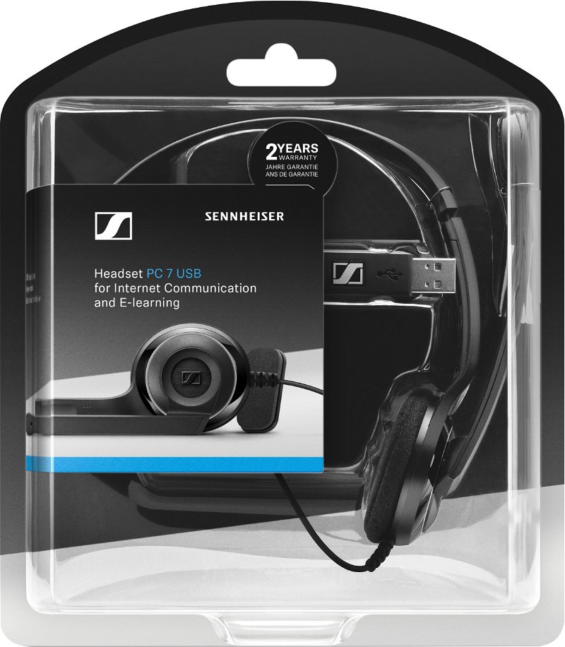 EPOS Sennheiser PC 7 USB Overhead Wired Mono Headset - Connection to PC/Softphone Only