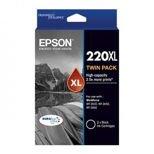 Epson DURABrite Ultra 220XL Black High Yield Ink Cartridge - Twin Pack