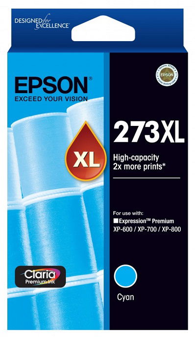 Epson Claria Premium 273XL Cyan High Yield Ink Cartridge