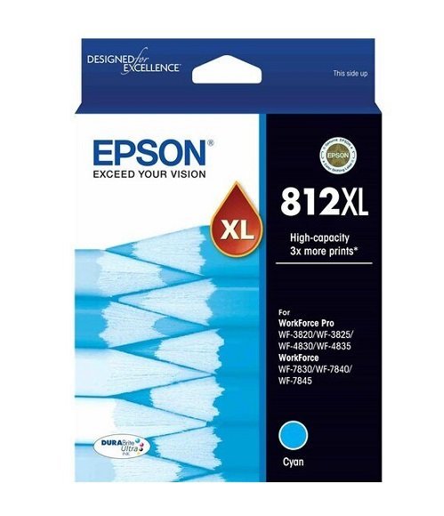 Epson DURABrite Ultra 812XL High Yield Cyan Ink Cartridge