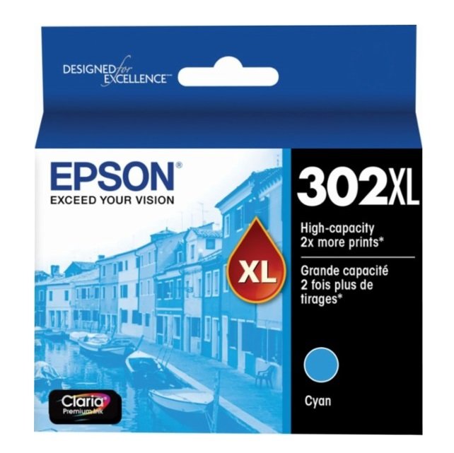 Epson Claria Premium 302XL Cyan High Yield Ink Cartridge