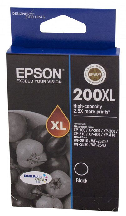 Epson 200xl Black High Yield Ink Cartridge C13t201192 Elive Nz 5313