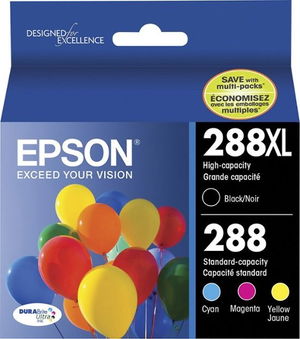 Epson DuraBrite Ultra 288XL High Yield Ink Cartridge Value Pack - Black, Cyan, Magenta & Yellow