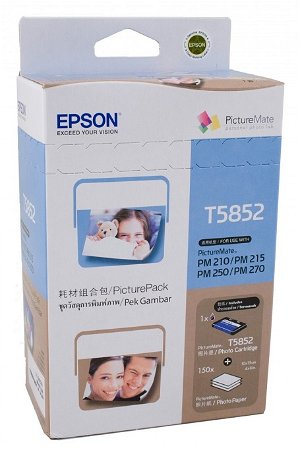 Epson T5852 PictureMate PicturePack Ink Cartridge - 4 Colour cartridge + 150 Sheets of Photo Paper