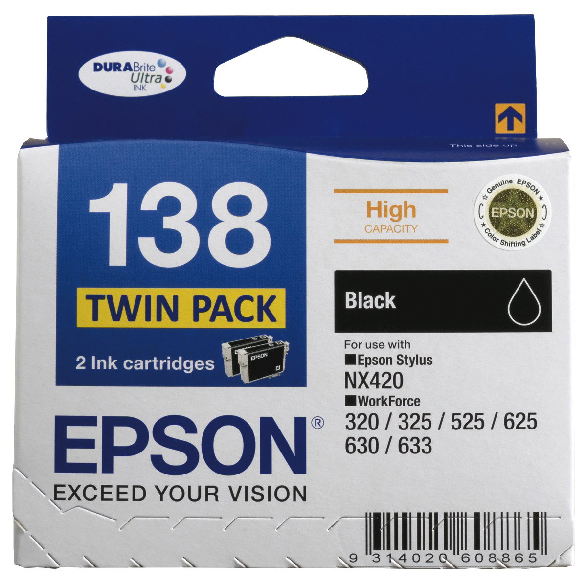 Epson 138 Black High Yield Ink Cartridge Twin Pack Elive Nz 6657