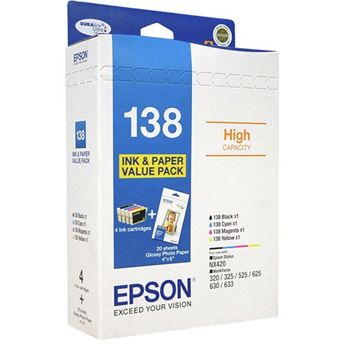 Epson 138 High Yield Ink Cartridge Value Pack C13t138695 Elive Nz 3570