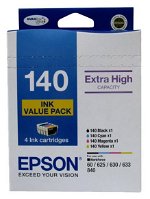Epson DURABrite Ultra 140 Extra High Yield Ink Cartridge Value Pack - Black, Cyan, Magenta, Yellow