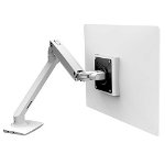 Ergotron MXV White Single Monitor Desk Mount Bracket for up to 34 Inch Flat Panel TVs or Monitors - 3.2 to 9.1 kg