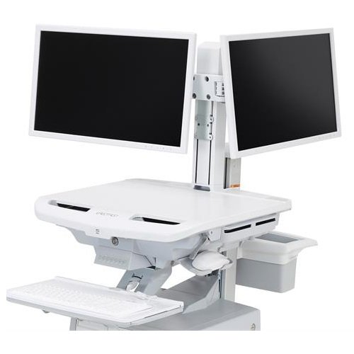 Ergotron StyleView SV Dual Monitor Mounting Arm for 24 Inch Monitors - White