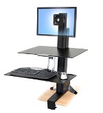 Ergotron WorkFit-S Height-Adjustable Single LD with Worksurface+ Display Stand