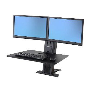 Ergotron WorkFit-SR Dual Monitor Sit-Stand Desktop Workstation - Black