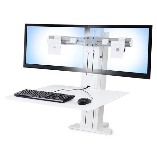Ergotron WorkFit-SR Dual Monitor Sit-Stand Desktop Workstation - White