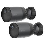 EZVIZ BC1C 4K 8MP 2.8mm Wire-Free Stand Alone IP65 Bullet Security Camera - 2 Pack + FREE Solar Panel