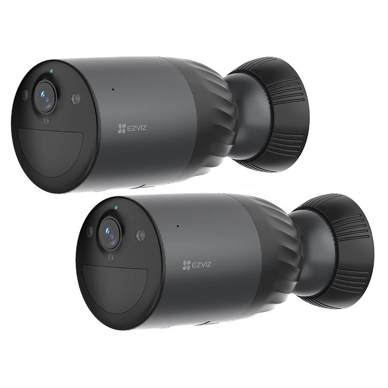 EZVIZ BC1C 4K 8MP 2.8mm Wire-Free Stand Alone IP65 Bullet Security Camera - 2 Pack + FREE Solar Panel