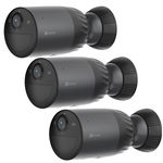 EZVIZ BC1C 4K 8MP 2.8mm Wire-Free Stand Alone IP65 Bullet Security Camera - 3 Pack + FREE Solar Panel