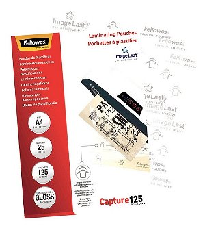 Fellowes A4 125 Micron Gloss Laminating Pouches - 25 Pack