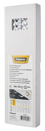 Fellowes 6mm Plastic Binding Combs White - 100 Pack