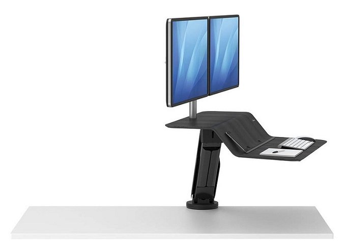 Fellowes Lotus RT Dual Monitor Sit Stand Workstation - Black