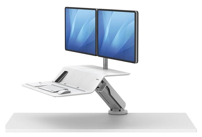 Fellowes Lotus RT Dual Monitor Sit Stand Workstation - White