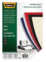 Fellowes A4 250gsm Leatherboard Binding Covers  Black - 25 Pack