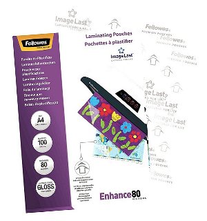 Fellowes A4 Gloss 80 Micron Laminating Pouches - 100 Pack