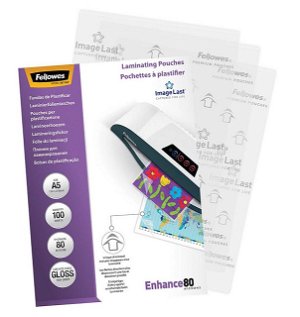 Fellowes A5 Gloss 80 Micron Laminating Pouches - 100 Pack