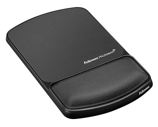 Fellowes Gel Lycra Mouse Pad with Wrist Rest - Graphite