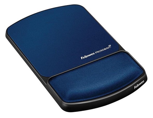 Fellowes Gel Lycra Mouse Pad with Wrist Rest - Sapphire