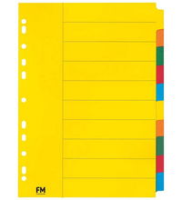 view File Master A4 Cardboard Indices Coloured - 10 Tab