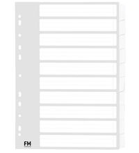 view File Master A4 Cardboard Indices White - 10 Tab