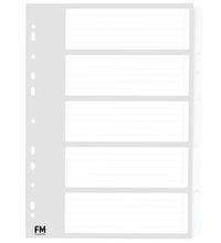 view File Master A4 Cardboard Indices White - 5 Tab