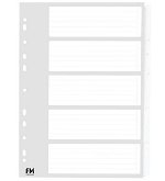 File Master A4 Cardboard Indices White - 5 Tab