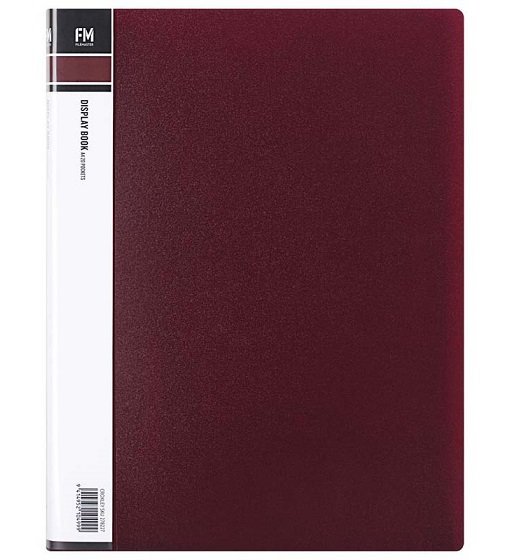 File Master A4 Display Book Burgundy - 20 Pocket
