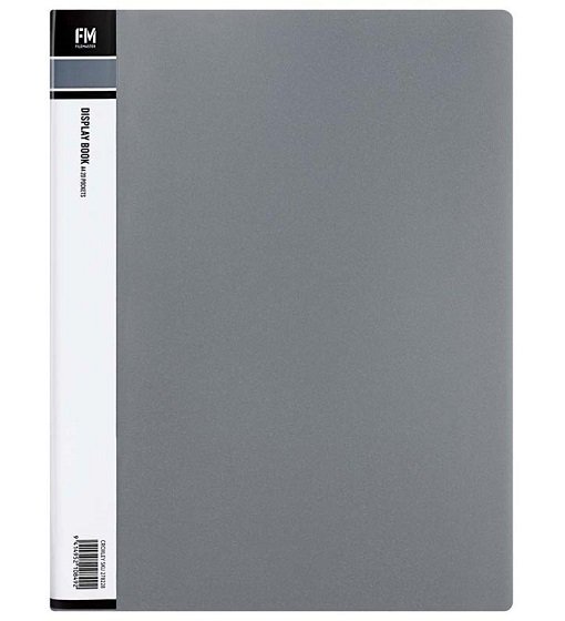 File Master A4 Display Book Grey - 20 Pocket