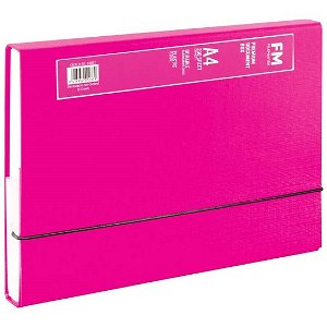 File Master A4 Premium Document Box Elastic Close - Shocking Pink