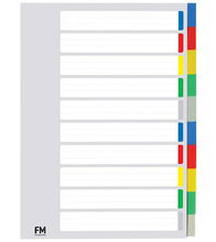 view File Master A4 Polypropylene Indices Coloured - 10 Tab