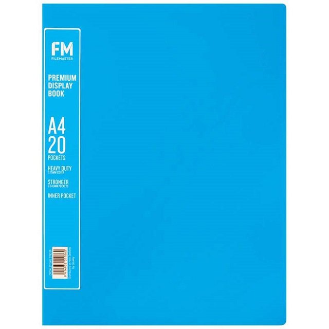 File Master A4 Premium Display Book Ice Blue - 20 Pocket