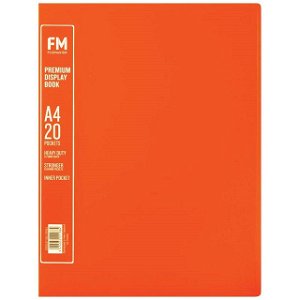 File Master A4 Premium Display Book Burnt Orange - 20 Pocket