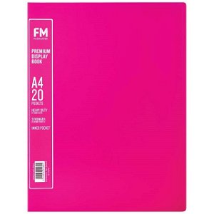 File Master A4 Premium Display Book Shocking Pink - 20 Pocket