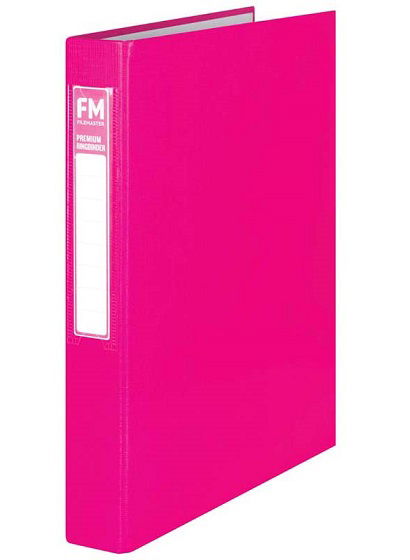 File Master A4 Premium Ring Binder - Shocking Pink