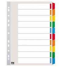 view File Master A4 Reinforced Cardboard Indices Coloured - 10 Tab