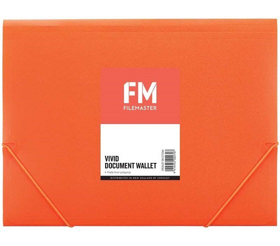 File Master A4 Vivid Document Wallet - Burnt Orange