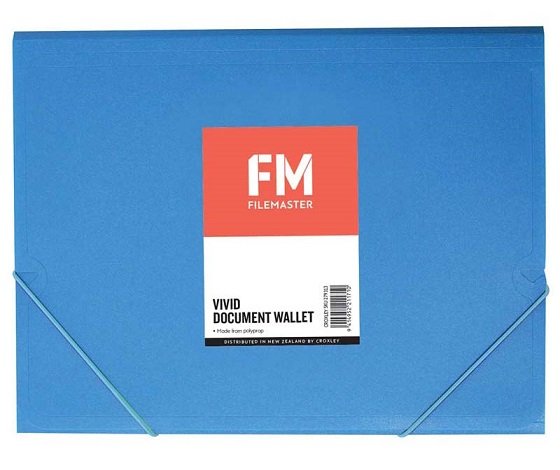 File Master A4 Vivid Document Wallet - Ice Blue