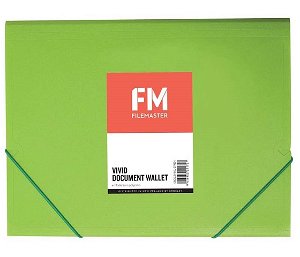 File Master A4 Vivid Document Wallet - Lime Green