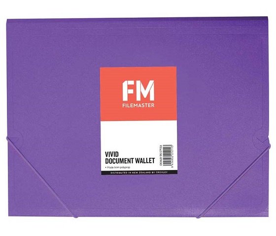 File Master A4 Vivid Document Wallet - Purple Passion